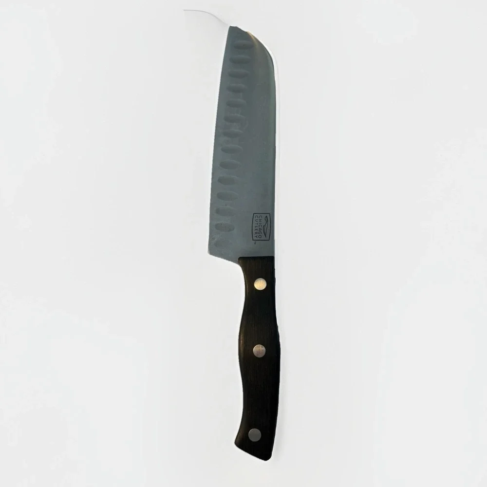 Chicago Cutlery 6.5 inch Santoku Knife Granton Edge‎ Stainless Steel Full Tang